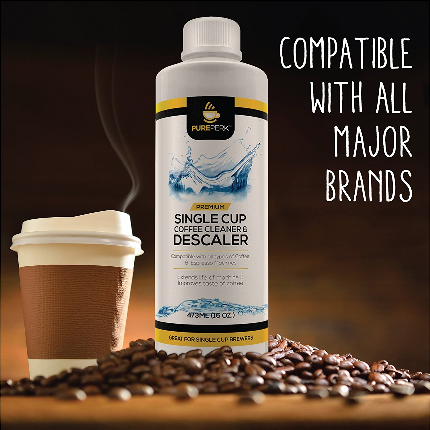 Pure Perk Coffee Machine Cleaner Descaling Solution for All Brands Including Keurig Cuisinart