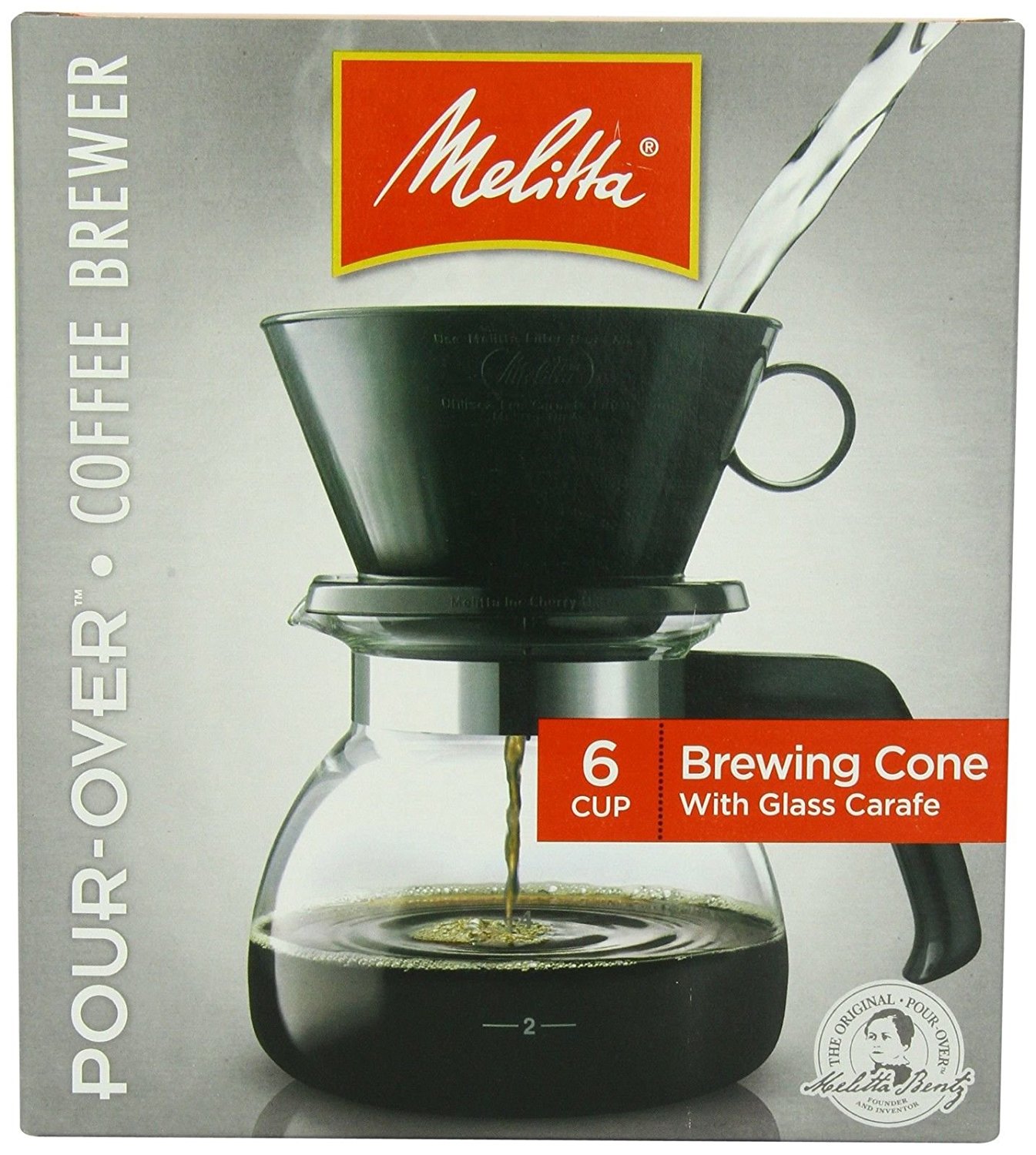 (Ship from USA) Melitta Coffee Maker 6 Cup PourOver Brewer with Glass
