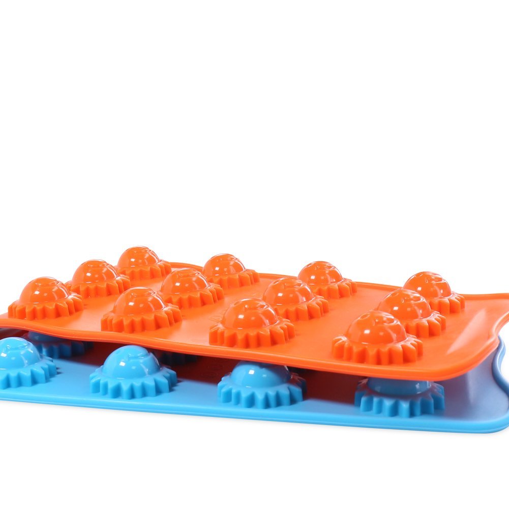 Candy Making Molds, 2PCS YYP [12 Cavity Sun Shape Mold] Silicone Candy