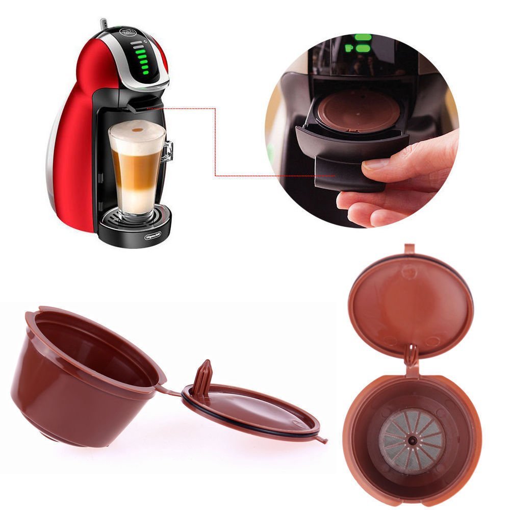 7x Refillable Reusable Coffee Capsules For Dolce Gusto Brewers Refill Cup Filter N6 free image
