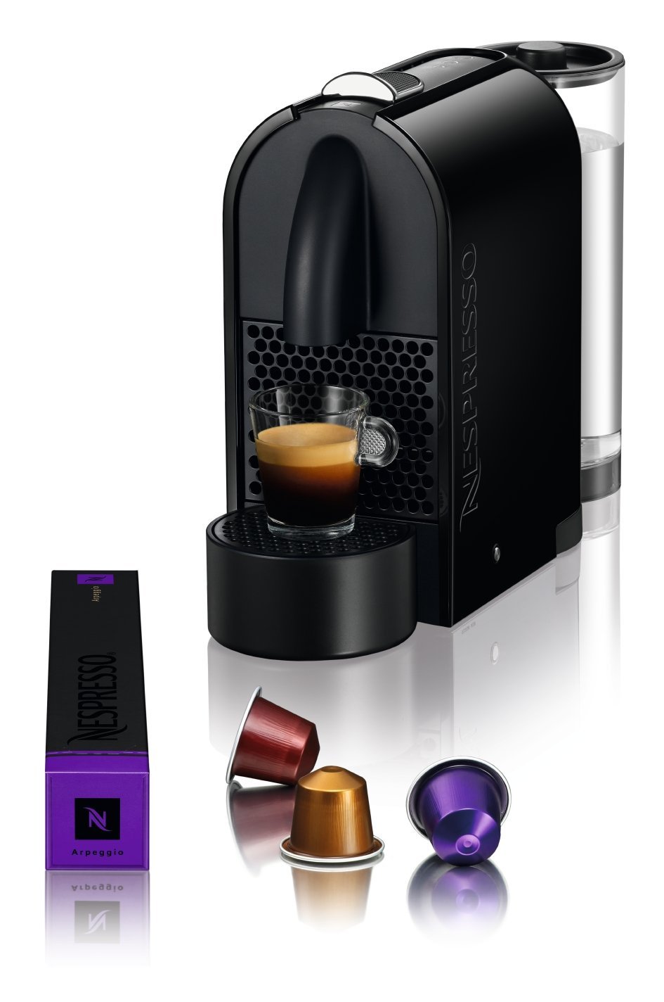 Nespresso U D50 Espresso Maker with Aeroccino Milk Frother, Pure Black