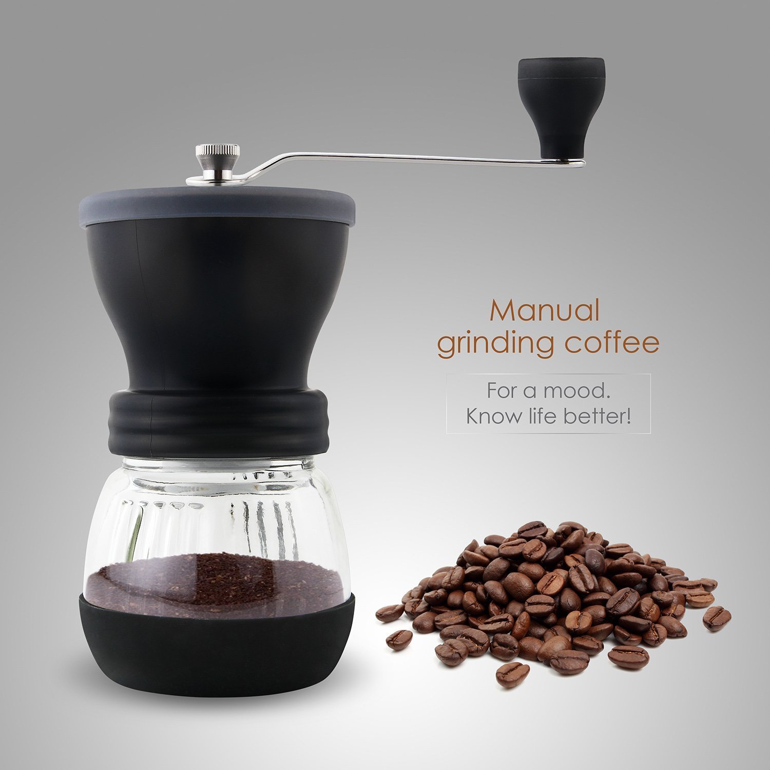 DECEN Manual Coffee Grinder Ceramic Burr Coffee Maker with Large Coffee