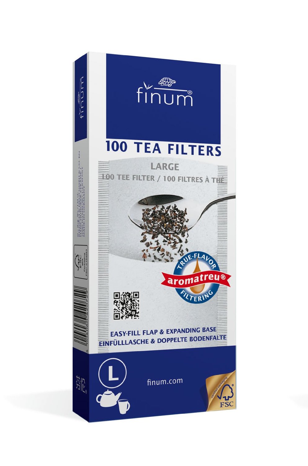 Finum 100 Tea Filters, Large, White free image download
