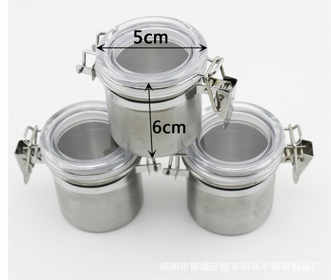 Bestwoo Stainless Steel Tea Tin Coffee Storage Canisters with Airtight Latch,Set of 3,200ML N4