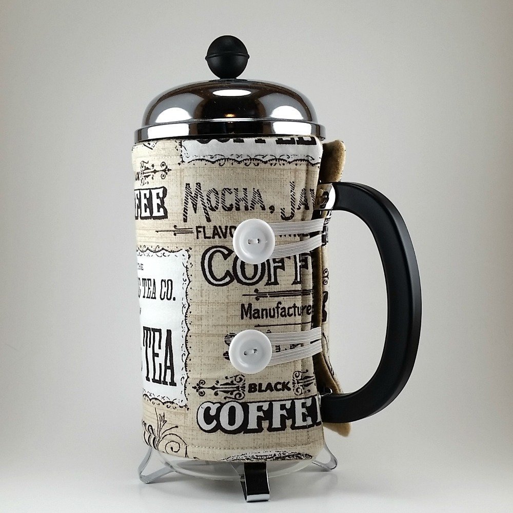 French Press Cozy, 8 cup, Insulated Cafetiere Cosy, Handmade, Coffee