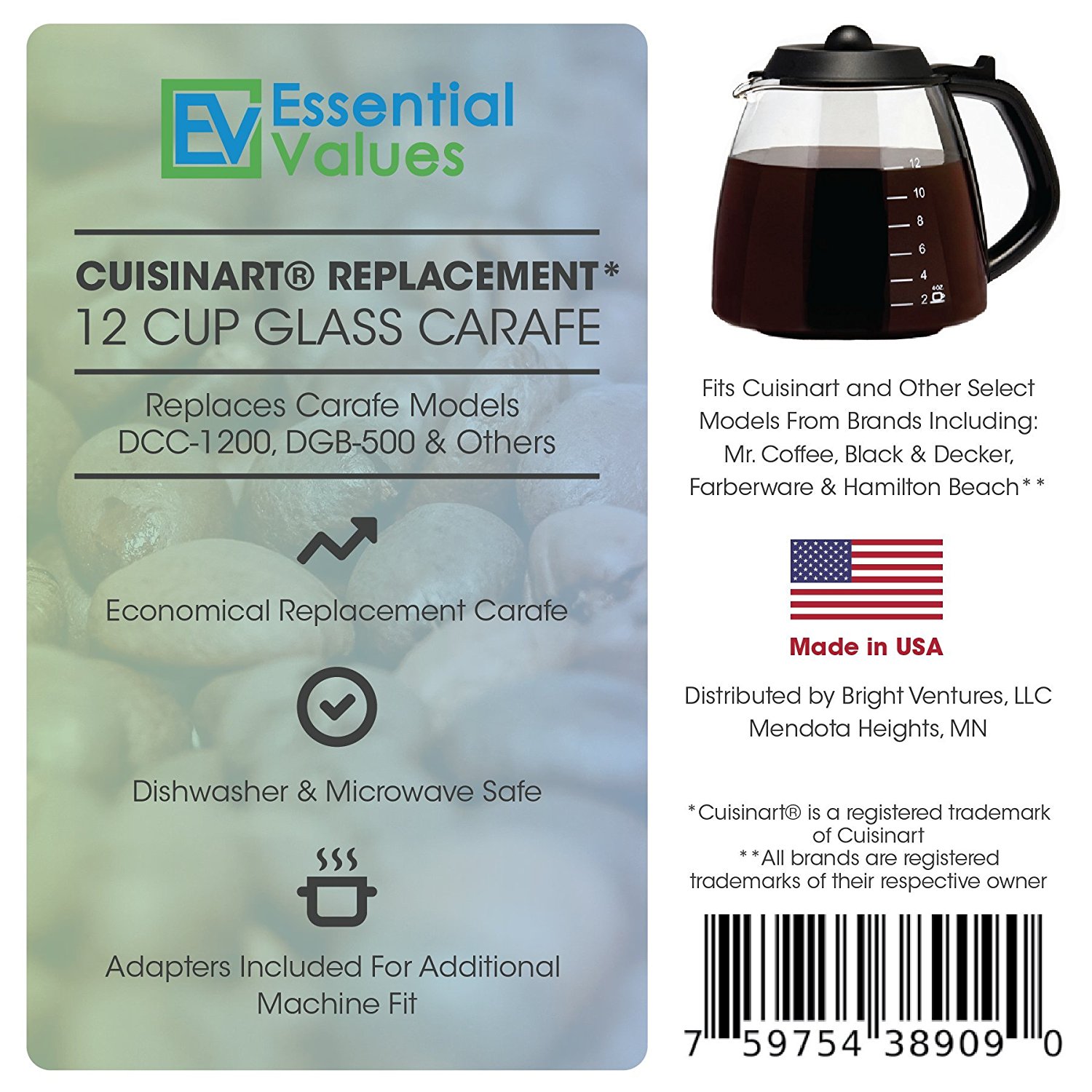 Cuisinart Coffee Pot, Glass Carafe Descanter Comparable Replacement