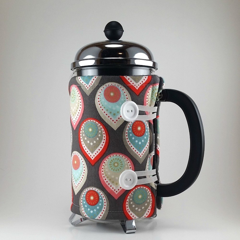French Press Cozy, 8 cup, Peacock Decor, Insulated Cosy Cover N2 free