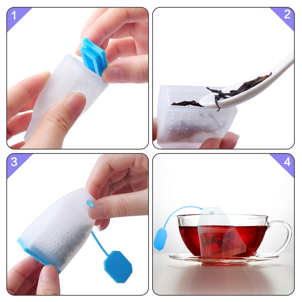 Silicone Tea Bags, Ououdee 5Pack Reusable Loose Leaf Tea Infuser