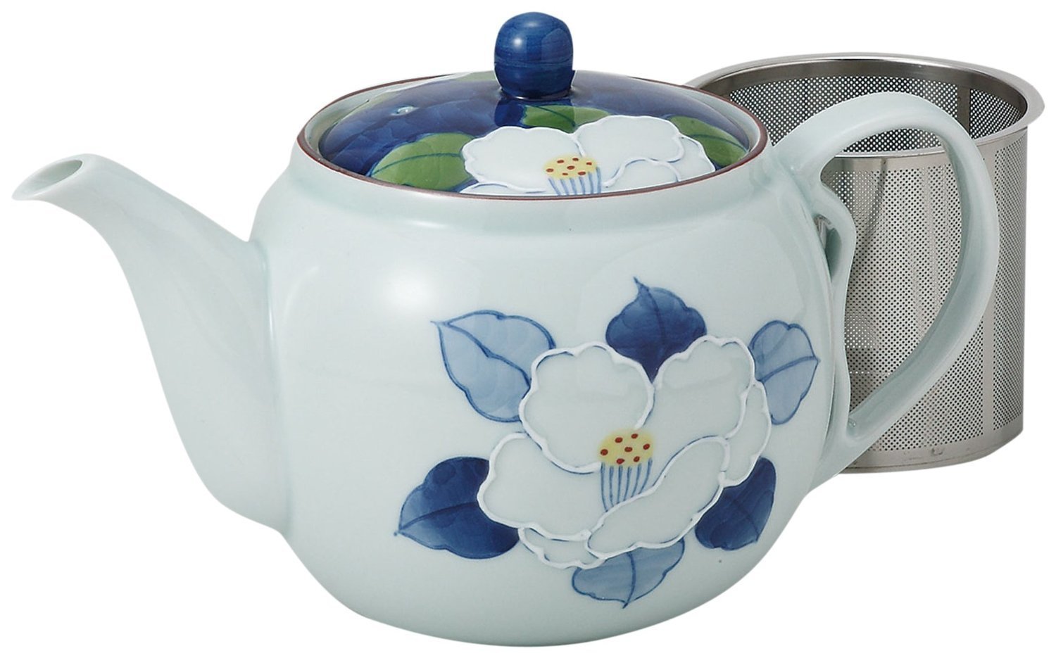 Saikai Pottery White Flower Kyusu Japanese Teapot with super stainless