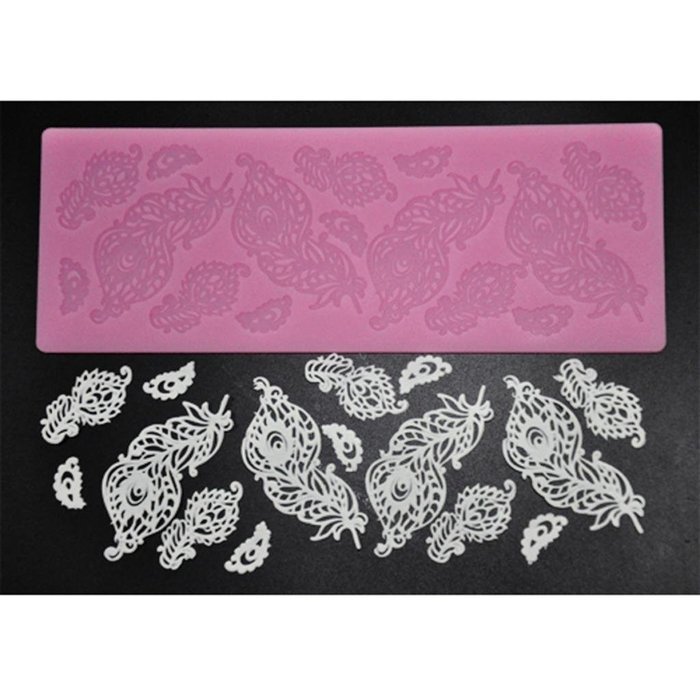 FOURC Decorating Supplies Silicone Baking Mat Sugar Lace Mold for Design Color Pink free image