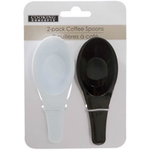 2 Pack Black & White Coffee Scoops / Spoons / Scoopers 1/8 Cup NEW TOP