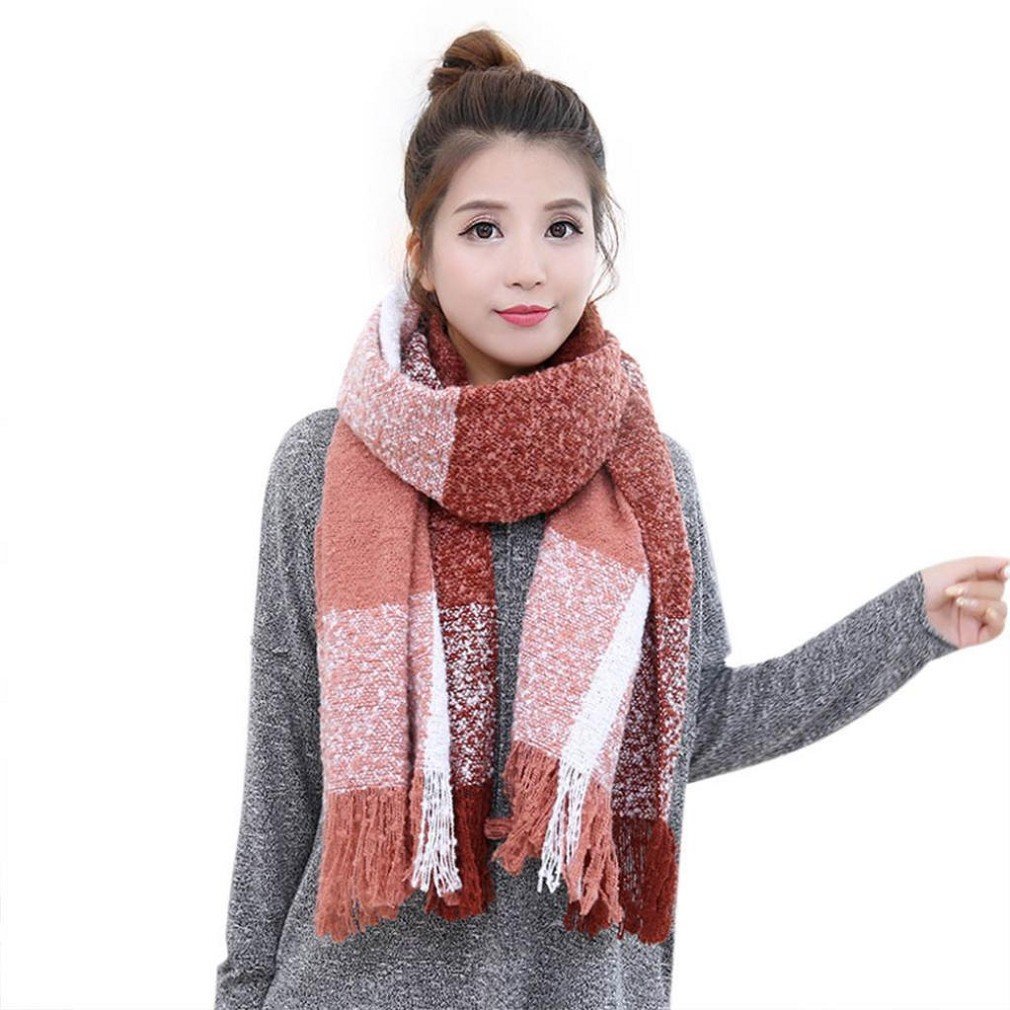 Warm Winter Women Long Scarf Large Shawl Plaid Scarf
