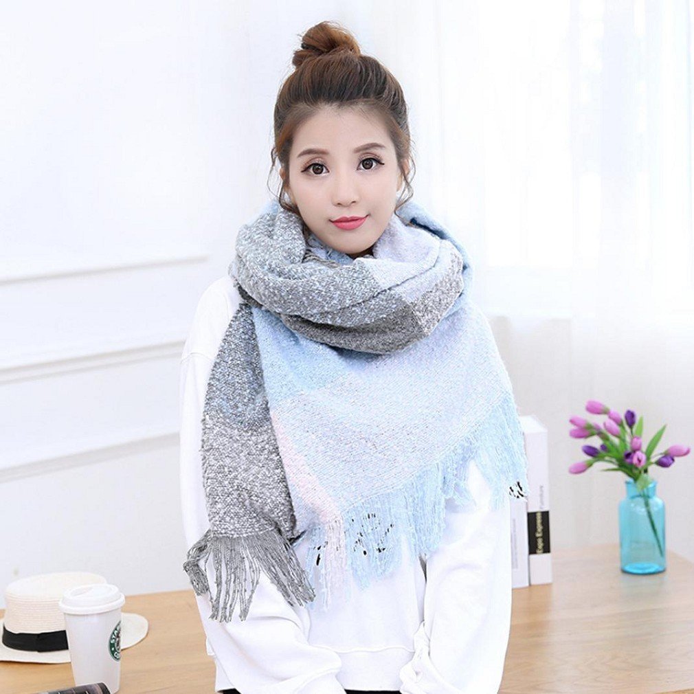 Warm Winter Women Long Scarf Large Shawl Plaid Scarf