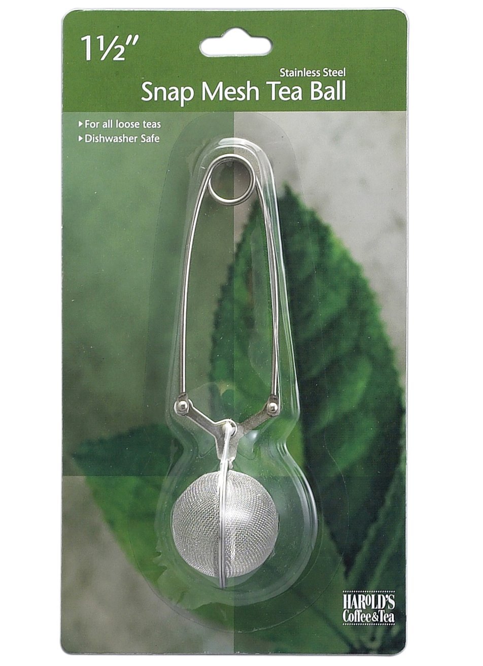 HIC Snap Mesh Tea Ball Infuser, 18/8 Stainless Steel, Carded N9 free