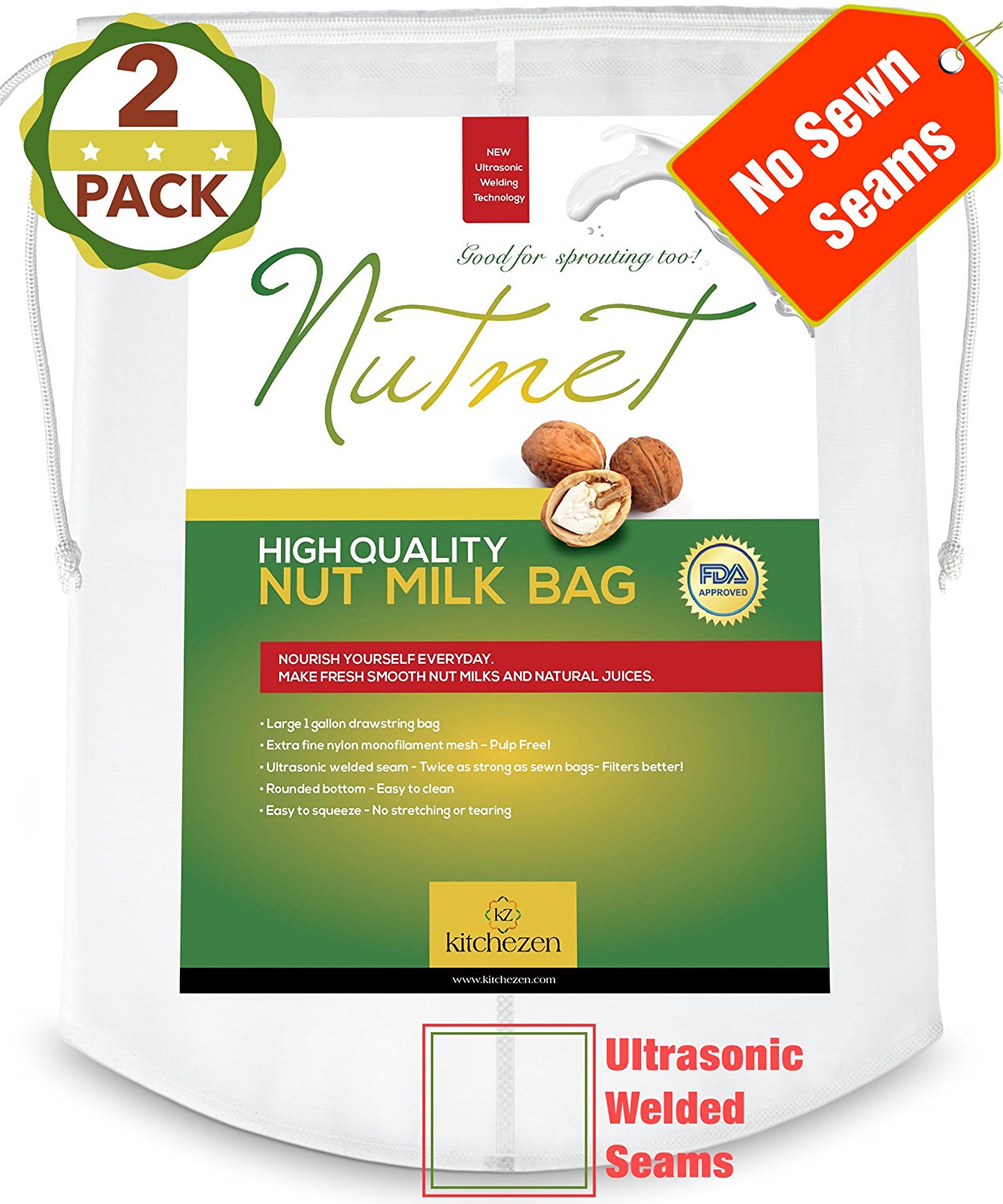 Best Nut Milk BagFine CheeseclothNylon StrainerFilter BagsReusable