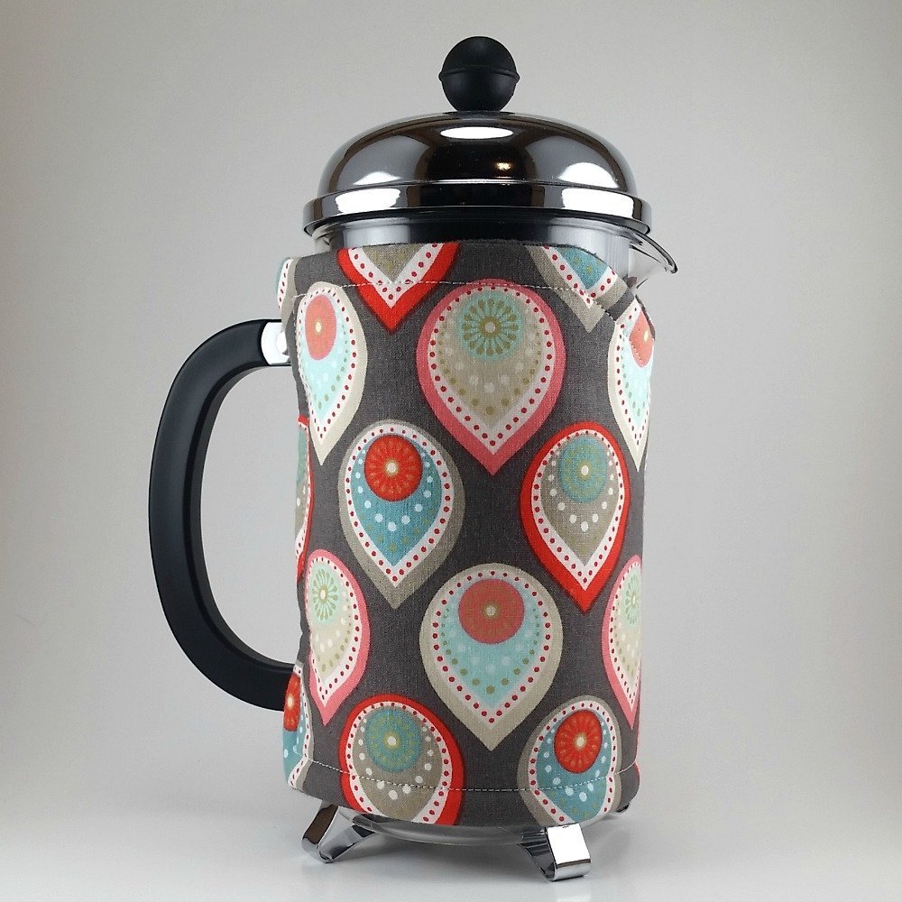 French Press Cozy, 8 cup, Peacock Decor, Insulated Cosy Cover N4 free