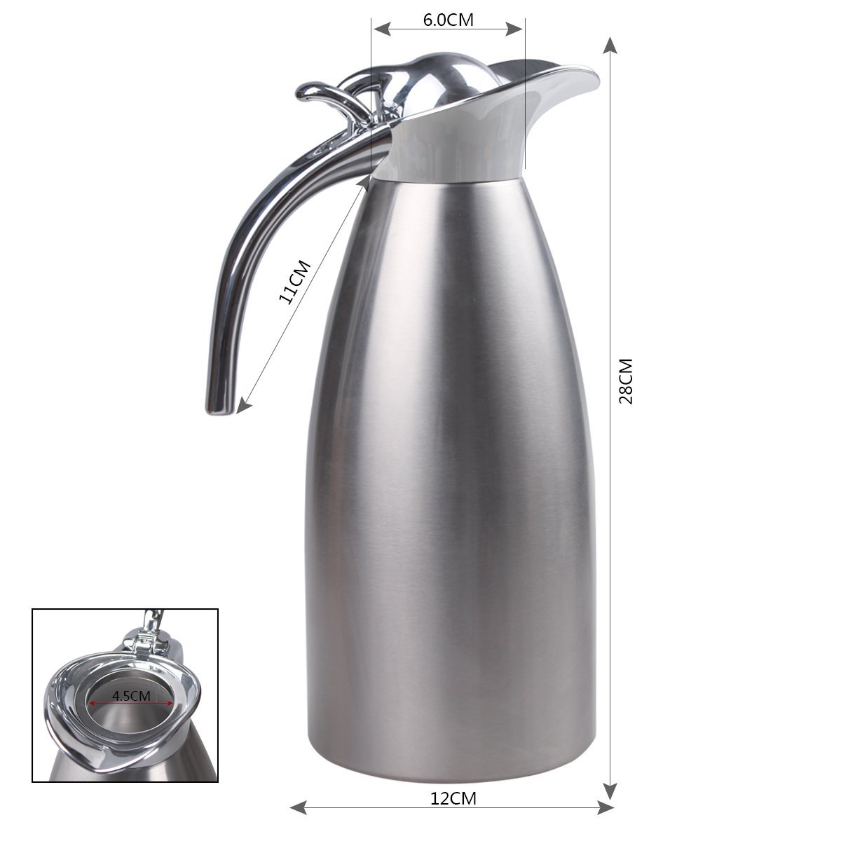 JUNING Coffee Pot Stainless Steel Double Wall Vacuum Insulated 1.5L