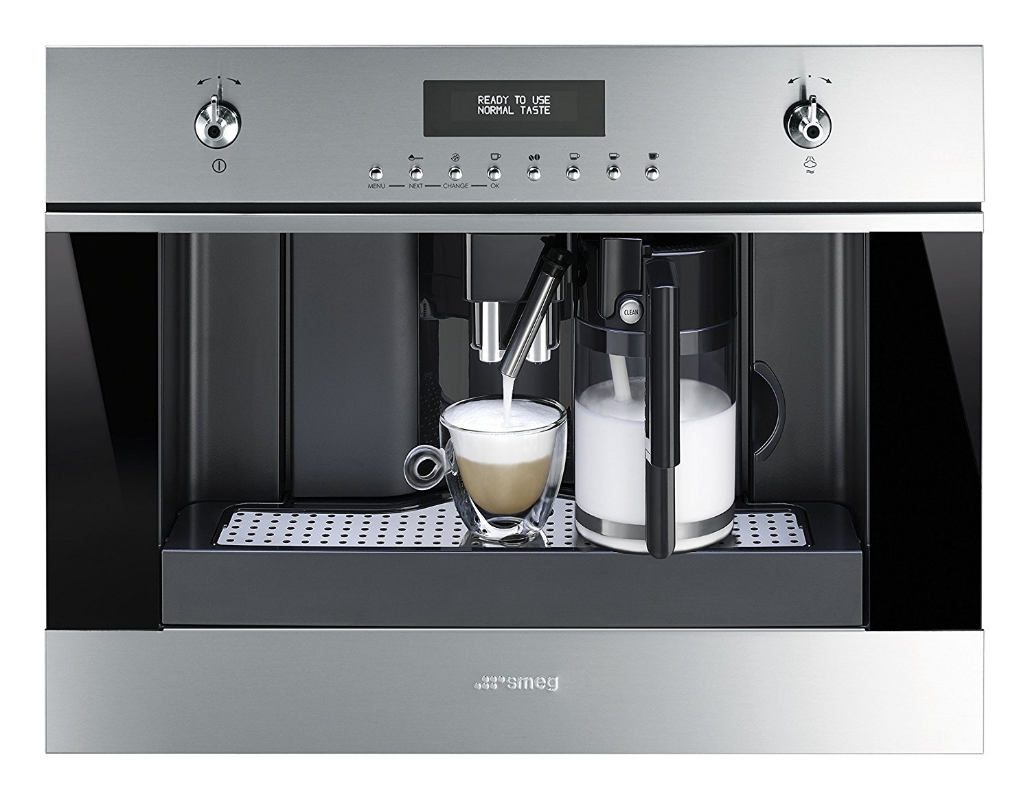 Smeg CMSU6451X 24" Built In Fully Automatic Coffee Machine with Milk