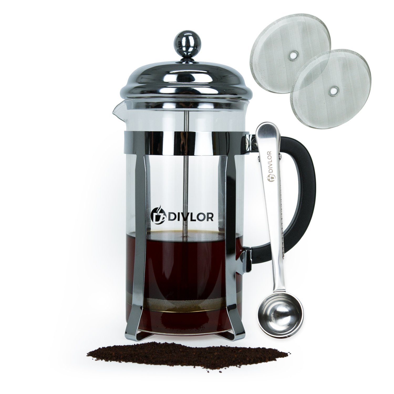 Divlor Stainless Steel Borosilicate Glass 8 Cups French Press Coffee