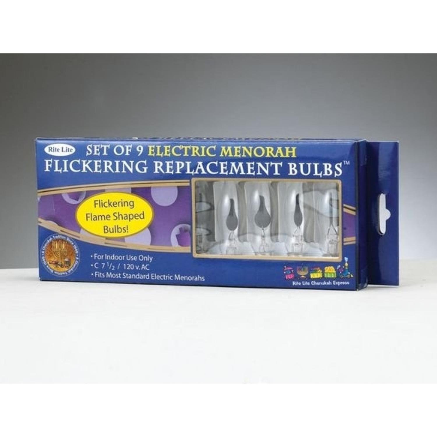 9ct Clear Electric Hanukkah Menorah Flickering Flame Glass Replacement