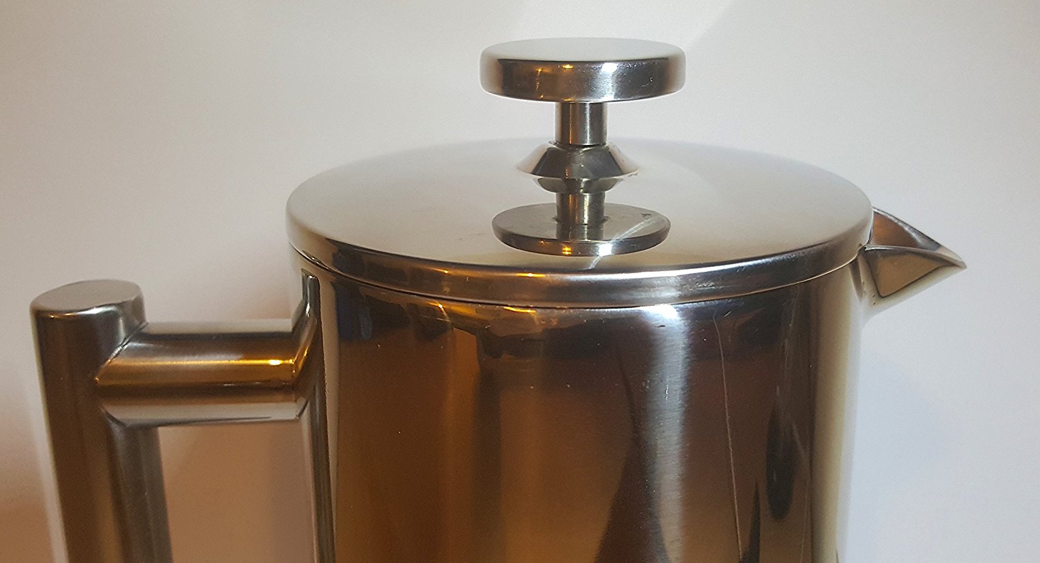 Stainless Steel French Press 34oz, 8 Cup, Easy Clean, Insulated Better than Glass Coffee