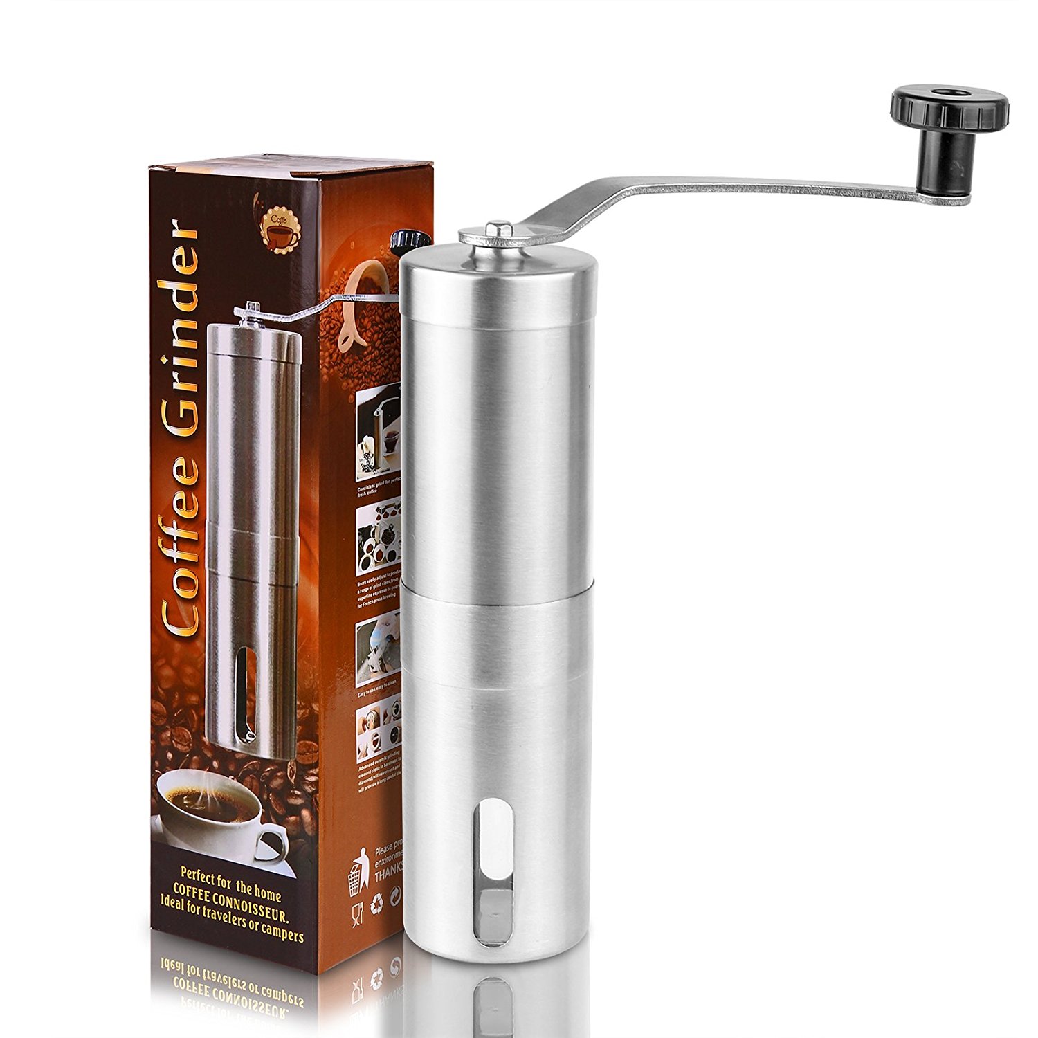 ONEVER Ceramic Manual Coffee Grinder Mill Stainless Steel Hand Coffee