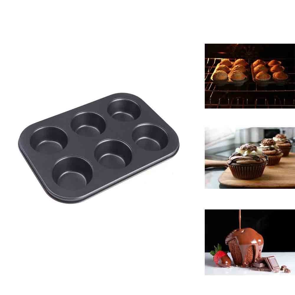Anself 6 Cups Muffin Baking Cupcake Pan Set NonStick Mould Mold for