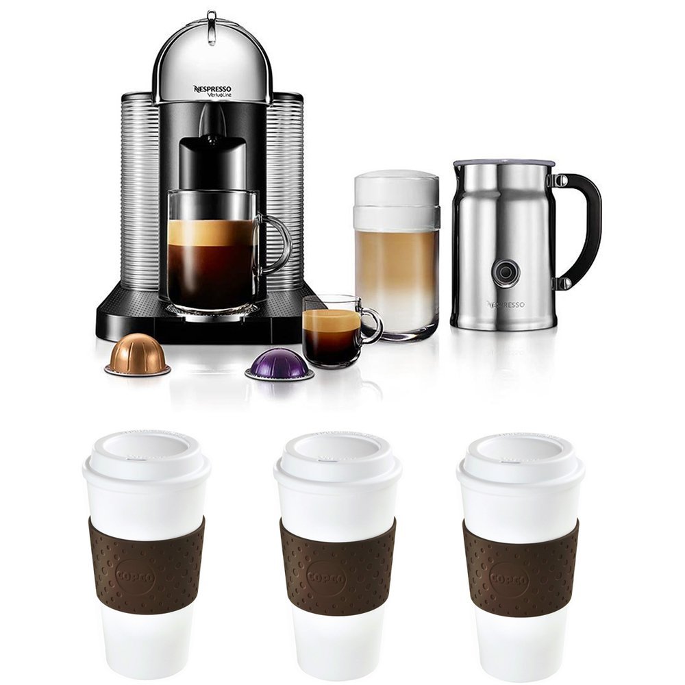 Nespresso VertuoLine Coffee/Espresso Maker (Chrome) Reusable To Go Mug