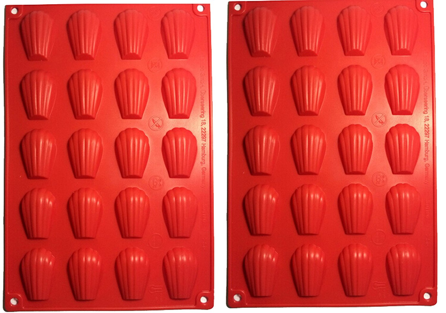 Fasmov 20Cavity Silicone Madeleine Pan Cookie Mold,Baking Mold