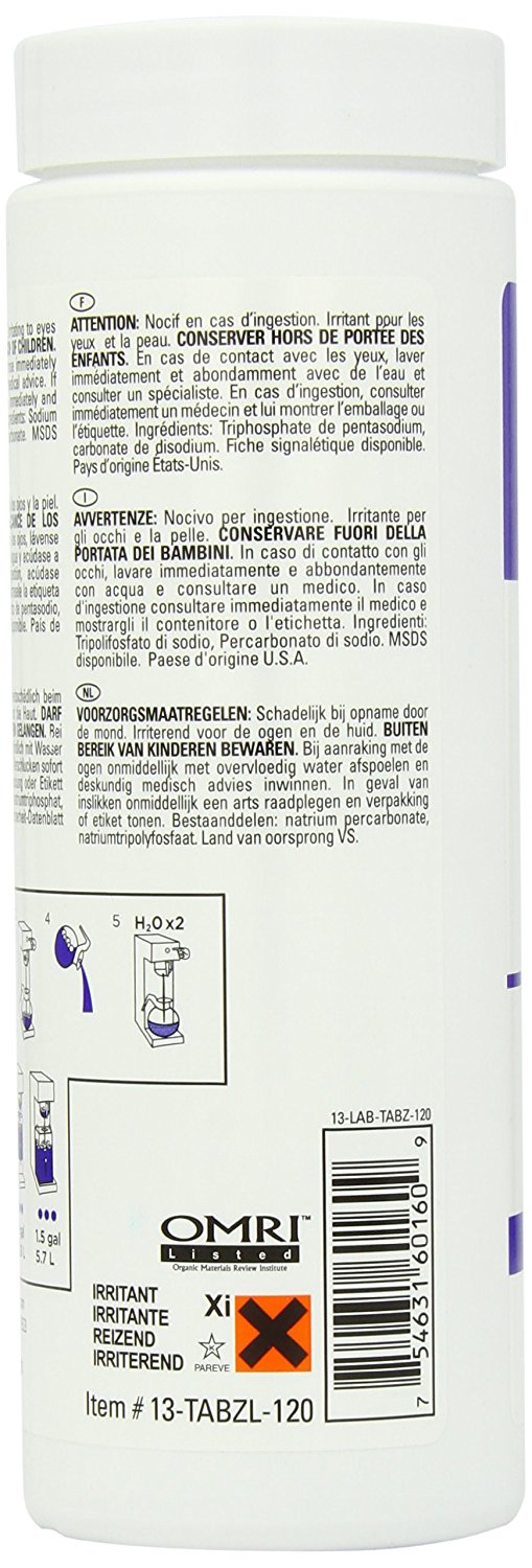 Urnex Tabz Coffee Brewer Cleaning Tablets, 120 Tablets N4 free image