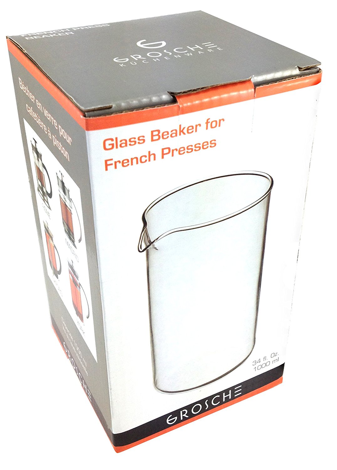 GROSCHE Universal 1000 ml 34 oz Replacement Glass Beaker for all makes