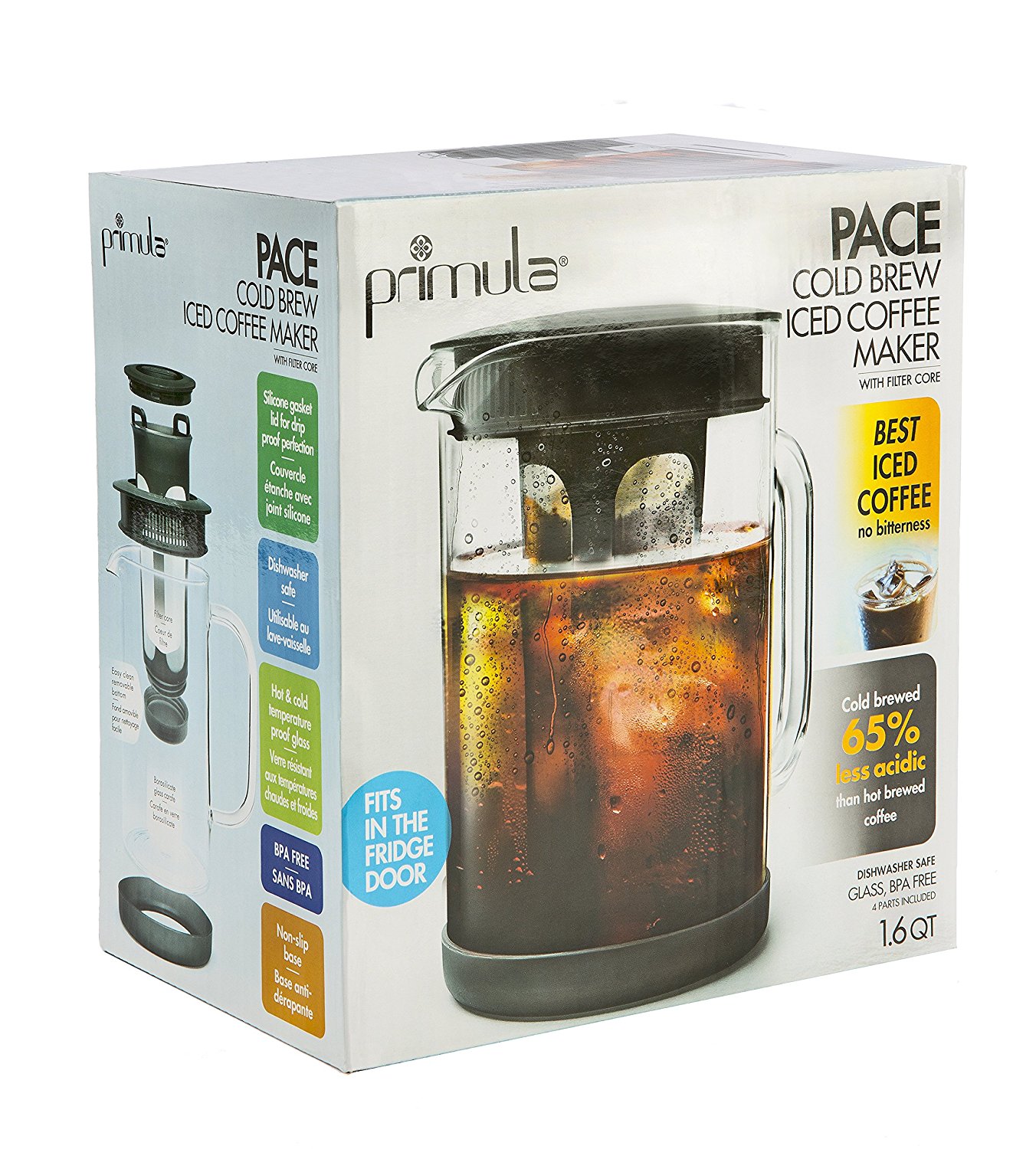 Primula Pace Cold Brew Coffee Maker Drip Proof Lid and Filter Core