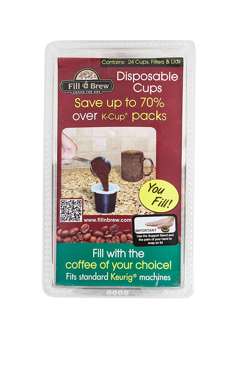 Fill 'n Brew Individual Disposable Coffee Pods for KCup Keurig Coffee