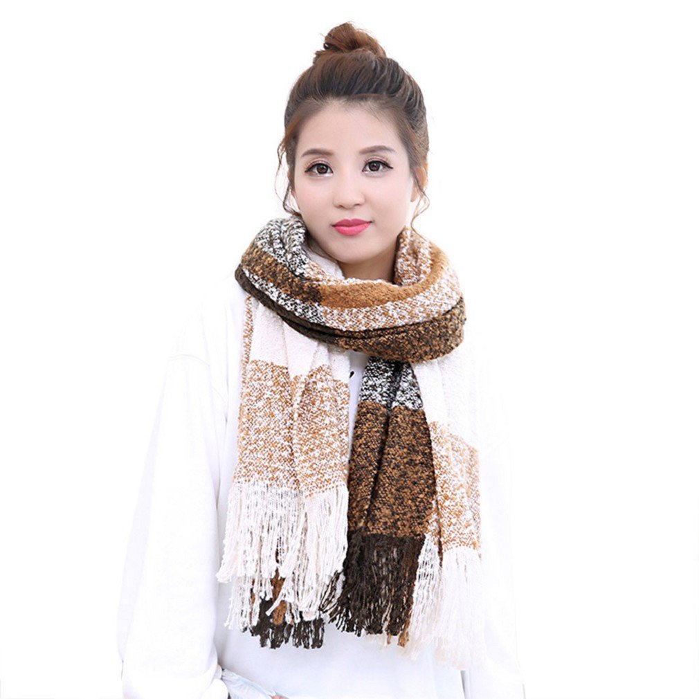 Warm Winter Women Long Scarf Large Shawl Plaid Scarf