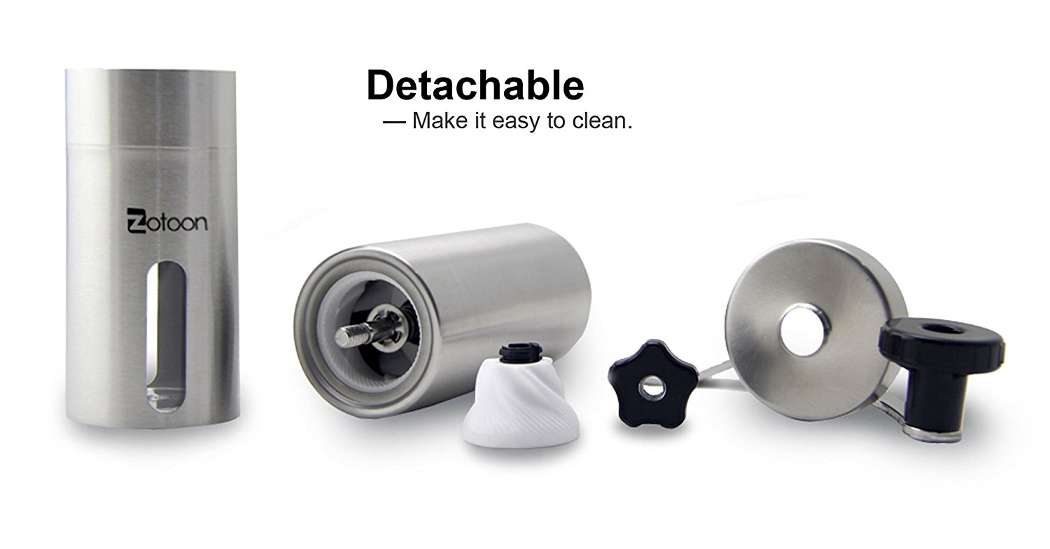 Zotoon Manual Ceramic Burr Coffee Grinder Best Hand Coffee Bean Mill