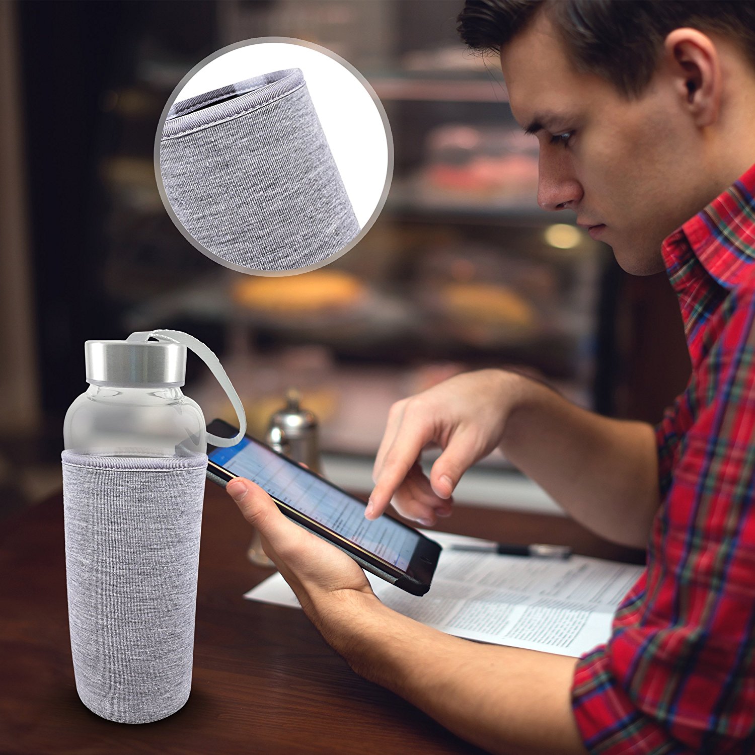 Hot or Cold Glass Tea Tumbler Bottle Borosilicate Glass Tea Mug