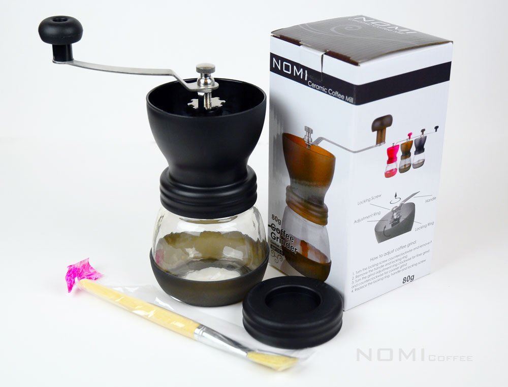 Nomi Manual Ceramic Burr Coffee Grinder Mill Hand Crank with