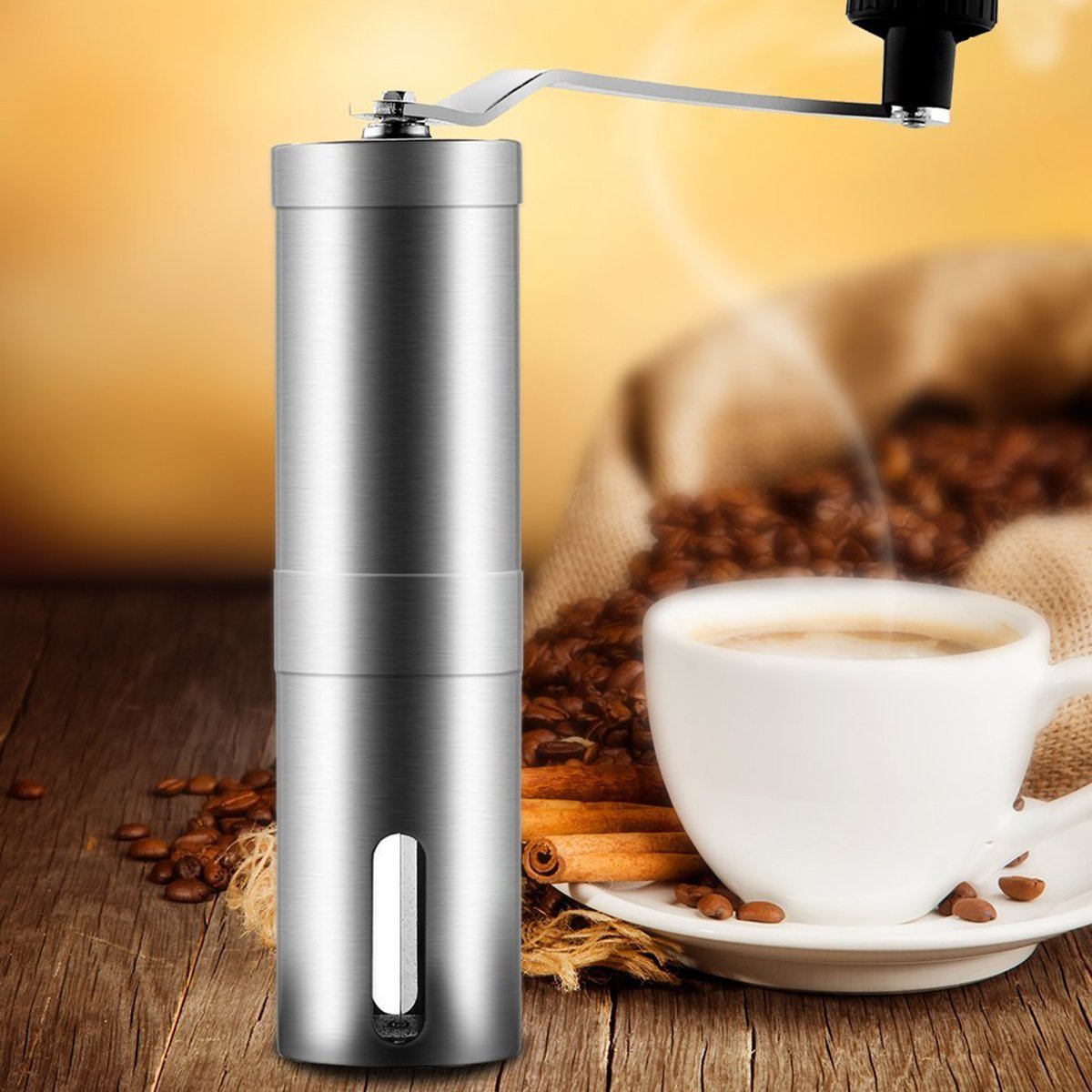 Manual Coffee Grinder Best Burr bean Grinder Stainless Steel Adjustable, Portable, Hand
