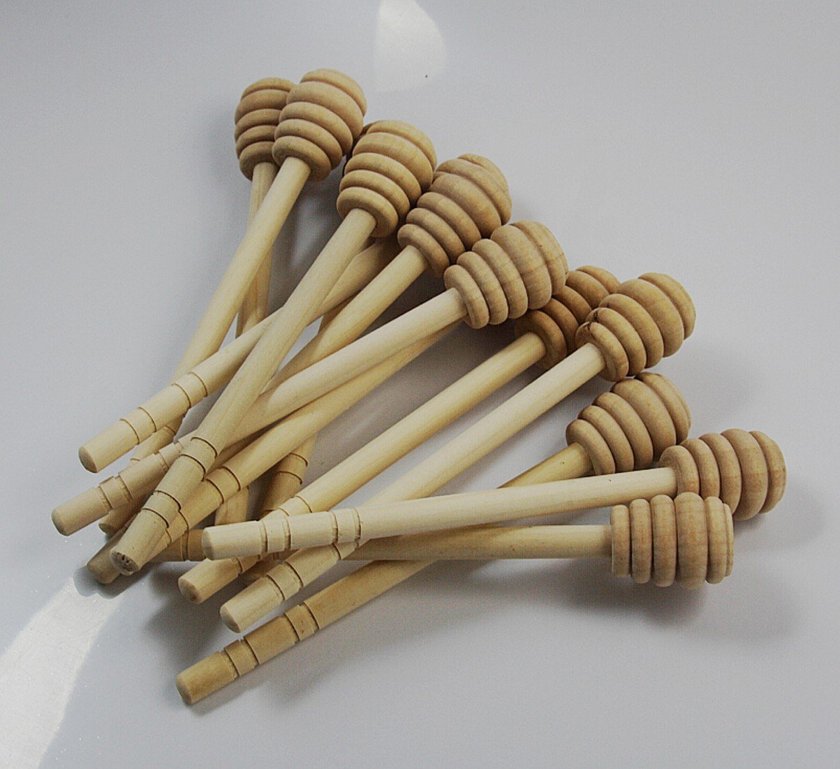 CHENGYIDA 100 PACK 6" Wooden Honey Dippers , Portable Mini Jam Honey