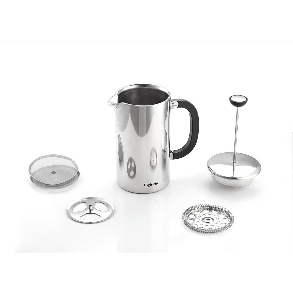 Highwin 8Cup Double Wall Stainless Steel French Coffee Press, Durable