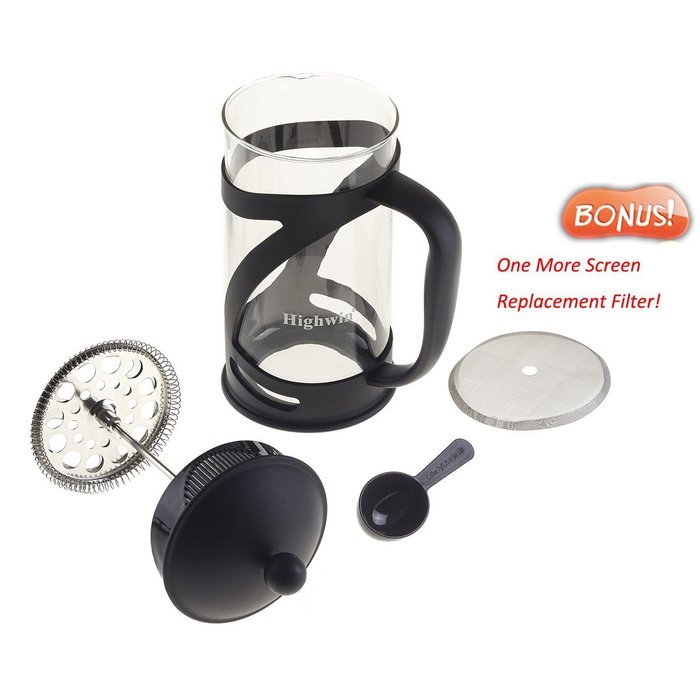 Highwin French Press Coffee Tea & Espresso Maker, 8 Cup/4 Mug (1 liter