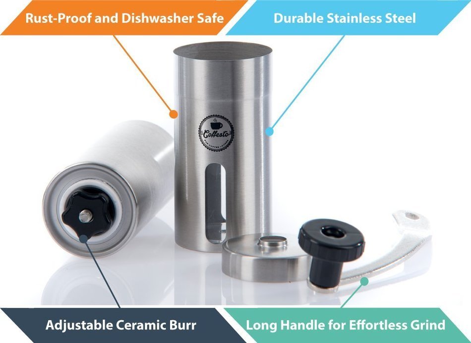 LIMITED OFFER Manual Coffee Grinder with Adjustable Ceramic Burr