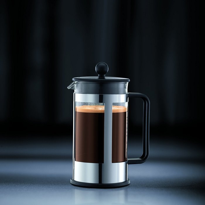Bodum Kenya 8Cup French Press Coffee Maker, 34Ounce, Stainless Steel, Black N7 free image download