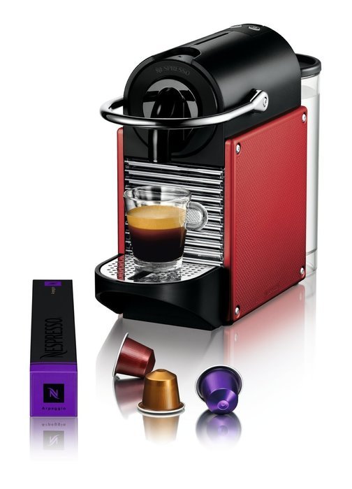 Nespresso D60 Pixie Dark Red Espresso Machine With Aeroccino Plus Milk