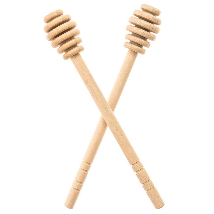 Honey Dipperz 2 PACK 6" long (16cm) Wooden Honey Dipper Drizzler