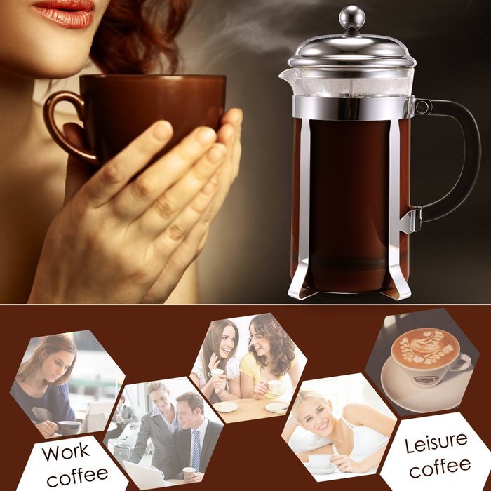 Eshion 8 Cups French Press Coffee Tea & Espresso Maker Coffee Press Pot