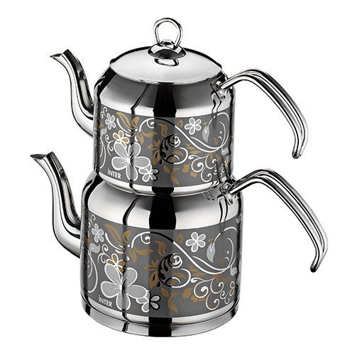 Turkish Double Tea Pot Set Inter Sahra Stainless Steel Teapot N2 free