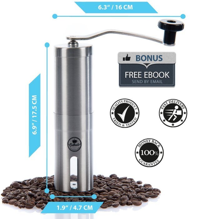 LIMITED OFFER Manual Coffee Grinder with Adjustable Ceramic Burr