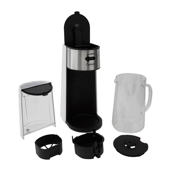 80Ounce DishwasherSafe, Iced Tea Maker with Glass Carafe and Removable Water Tank, Black and