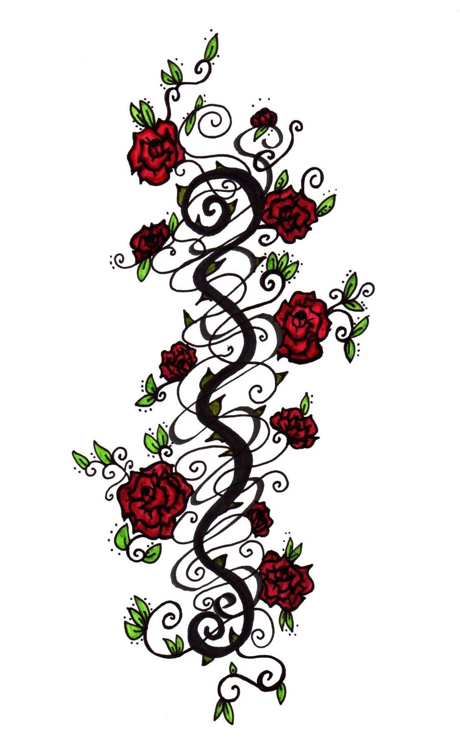Rose With Thorns Tattoo drawing free image download